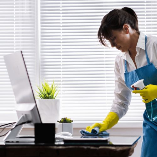 Lady Disinfecting in Conroe, TX