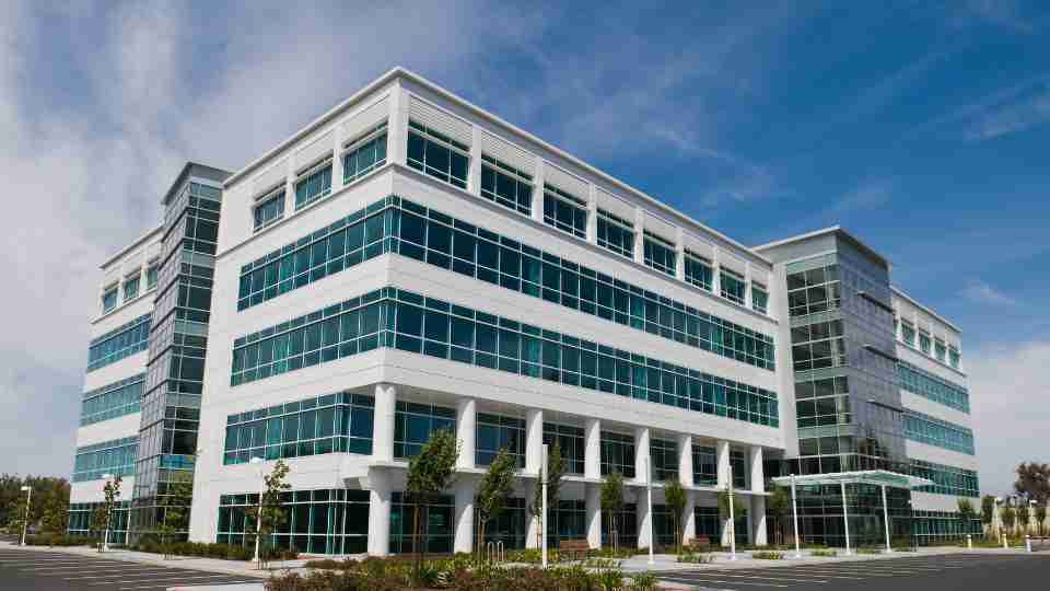 Dust mopping hospital floor